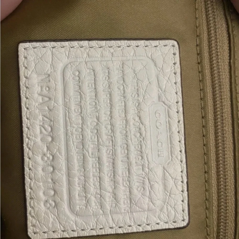 Coach White Embossed Satchel with Black Accents - Picture 5 of 13